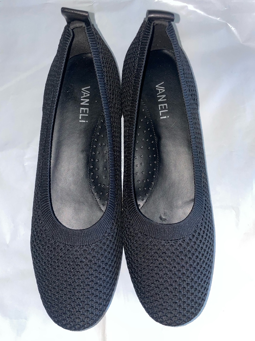 Vaneli Suvi Black Knit Slip-On Ballet Flats-Size 9